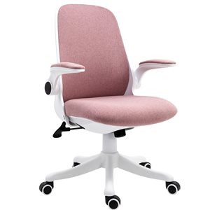 Chaise de bureau contemporaine Vinsetto rose pivotante à hauteur réglable