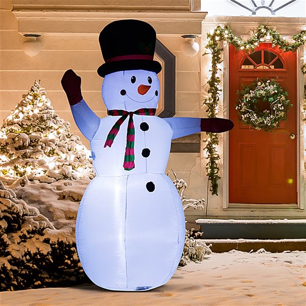 HomCom 94.5-in LED Christmas Snowman Inflatable