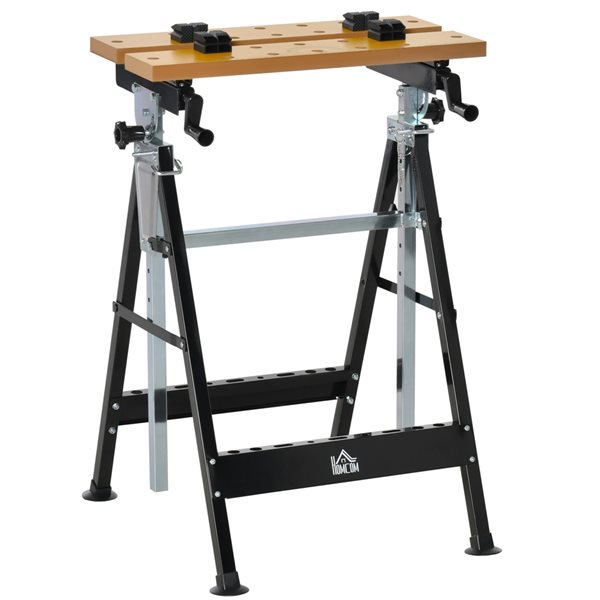 HomCom 25 1/2-in x 43 1/4-in Bamboo Workbench with Adjustable Height and Angle