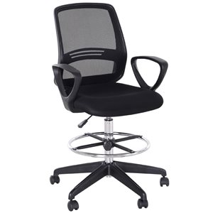 Vinsetto Contemporary Black Adjustable Height Swivel Ergonomic Office Chair