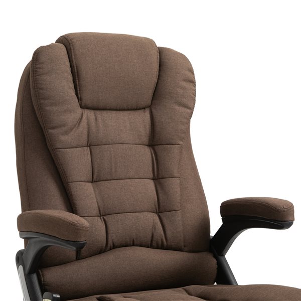 Vinsetto Brown Contemporary Adjustable Height Swivel Office Chair with Massage Feature