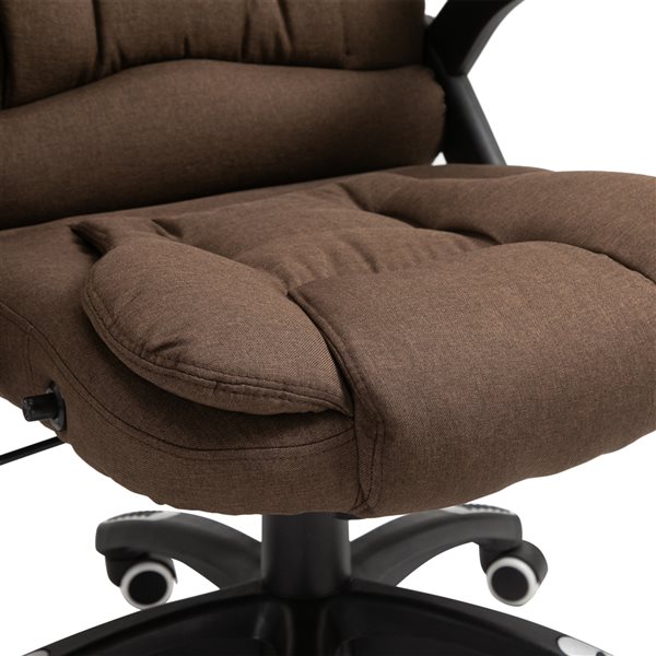 Vinsetto Brown Contemporary Adjustable Height Swivel Office Chair with Massage Feature