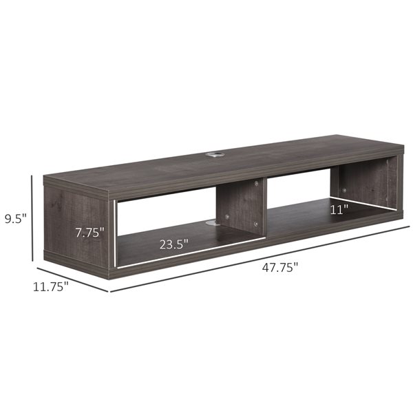 HomCom Dark Grey Wall-Mounted TV Stand 833-953 | RONA