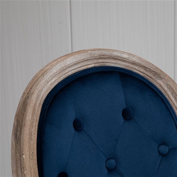 HOMCOM Blue Contemporary Velvet Upholstered Arm Chair with Wood Frame