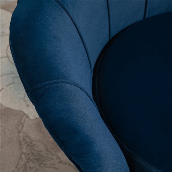 HomCom Eclectic Blue Velvet Accent Chair 839-012V80BU