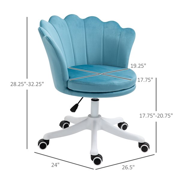 HOMCOM Blue Contemporary Adjustable Height Swivel Office Chair