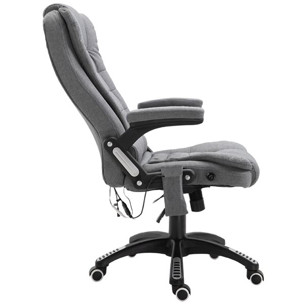 Vinsetto Grey Contemporary Adjustable Height Swivel Office Chair with Massage Feature