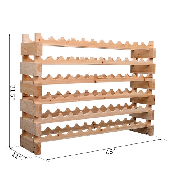 Porte-bouteilles de vin HomCom de 72 bouteilles en bois naturel