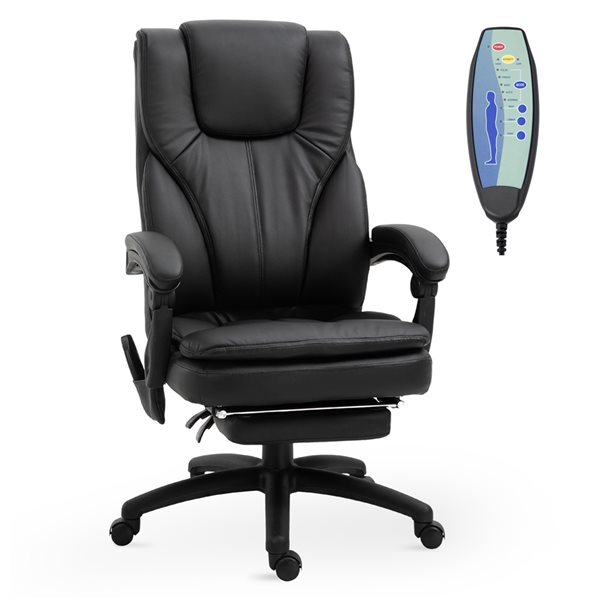 Vinsetto Black Adjustable Height Swivel Office Chair