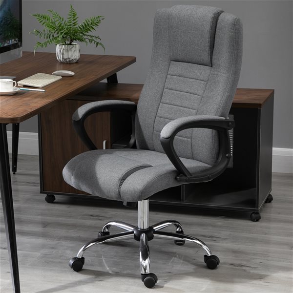 Vinsetto Contemporary Grey Swivel Adjustable Height Office Chair 921 ...