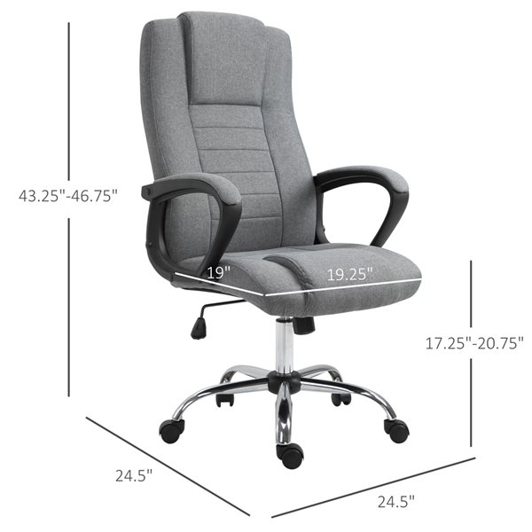 Vinsetto Contemporary Grey Swivel Adjustable Height Office Chair 921 ...