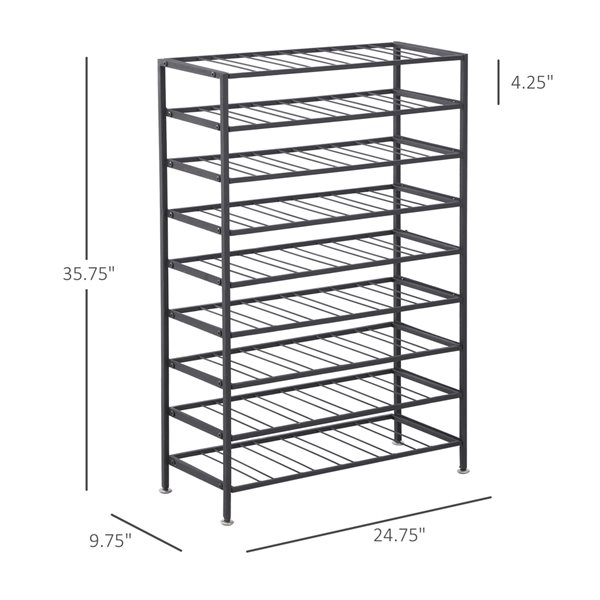 HomCom 54-Bottle Black Metal Wine Rack