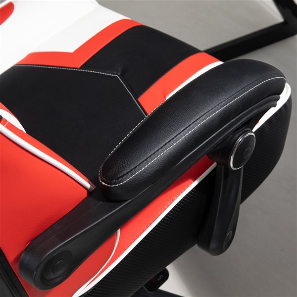 Vinsetto Modern Red Black and White Faux Leather Gaming Chair 921