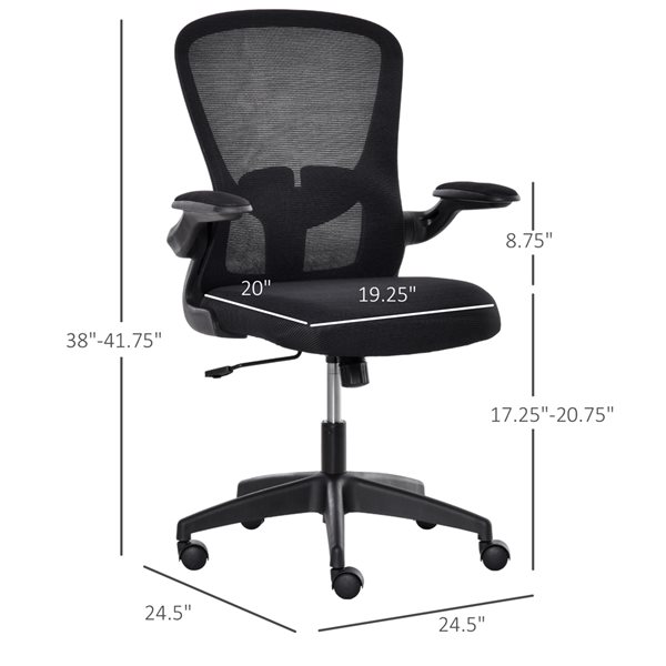 Vinsetto Adjustable Height Black Swivel Office Chair 921-405 | RONA