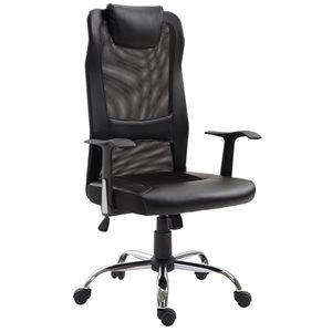 Vinsetto Black Contemporary Adjustable Height Swivel Office Chair