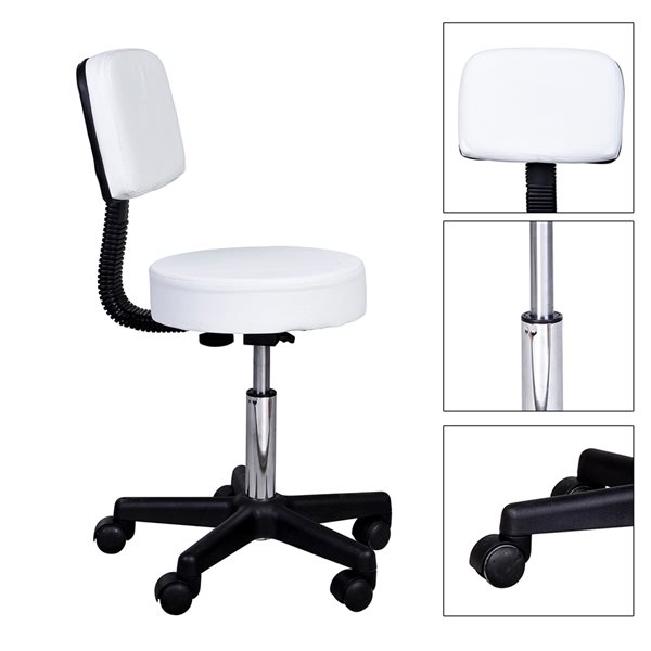 HomCom Modern White Faux Leather Adjustable Chair