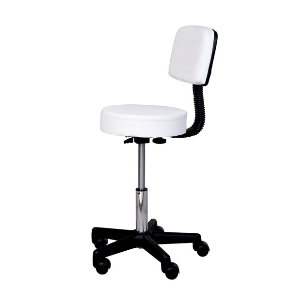 HomCom Modern White Faux Leather Adjustable Chair