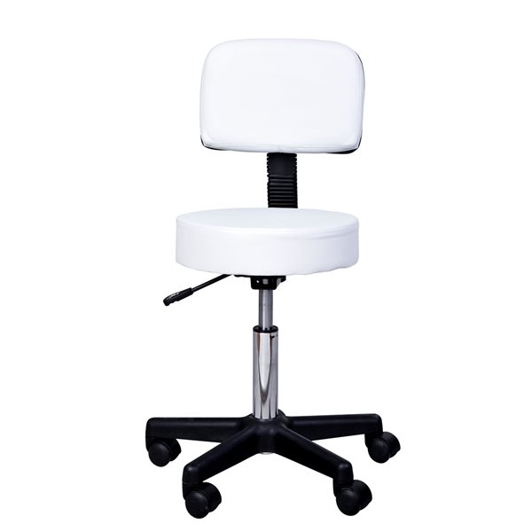 HomCom Modern White Faux Leather Adjustable Chair