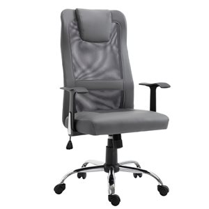 Vinsetto Grey Contemporary Adjustable Height Swivel Ergonomic Office Chair