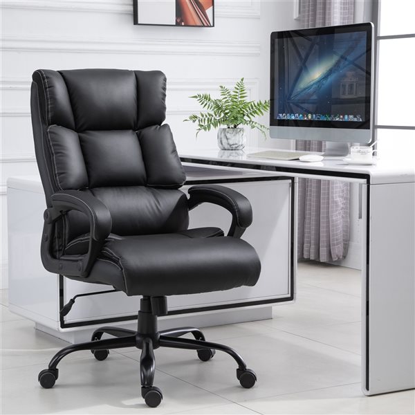 Vinsetto Contemporary Swivel Adjustable Height Ergonomic Black Office Chair