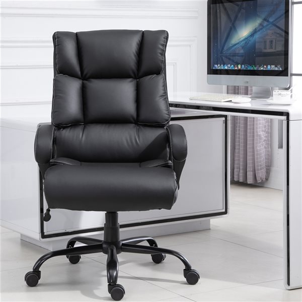 Vinsetto Contemporary Swivel Adjustable Height Ergonomic Black Office Chair