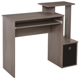 HomCom 39.37-in Grey Modern/Contemporary Computer Desk