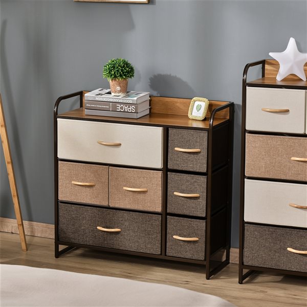 HOMCOM Multicolour 7-Drawer Standard Chest