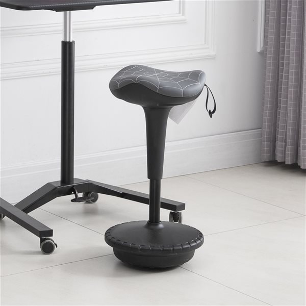 Vinsetto Grey Contemporary Adjustable Height Swivel Stool