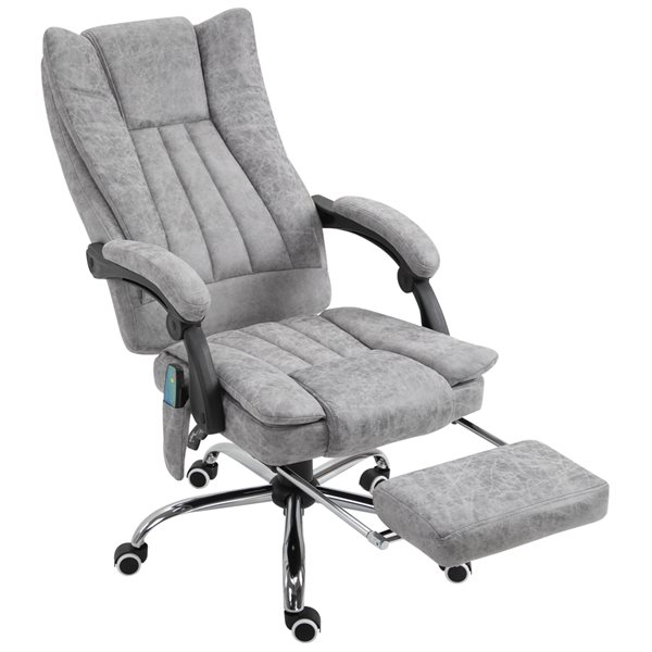 Vinsetto Contemporary Grey Adjustable Height Swivel Office Chair with Massage Feature