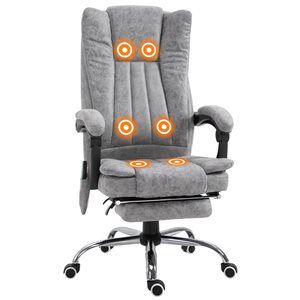 Vinsetto Contemporary Grey Adjustable Height Swivel Office Chair with Massage Feature