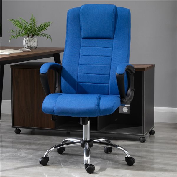 Vinsetto Blue Contemporary Adjustable Height Swivel Office Chair