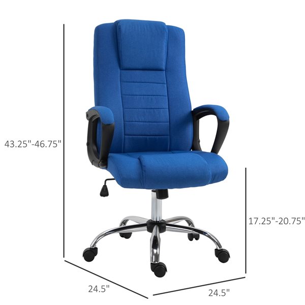 Vinsetto Blue Contemporary Adjustable Height Swivel Office Chair