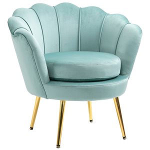 HomCom Eclectic Green Velvet Accent Chair