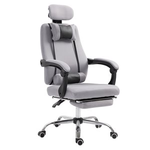 Vinsetto Grey Contemporary Adjustable Height Swivel Ergonomic Gaming Chair