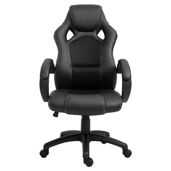 Chaise de jeu contemporaine HomCom noire pivotante à hauteur réglable