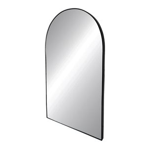 Hudson Home Lily 38-in L x 22-in W Arch Black Framed Wall Mirror