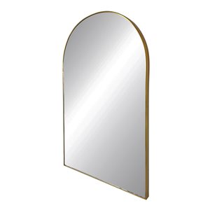 Hudson Home Lily 38-in L x 22-in W Arch Dark Gold Framed Wall Mirror