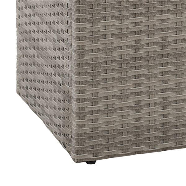 Sunjoy Light Brown Patio Umbrella Base with Wicker Side Table