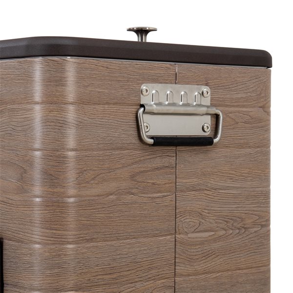 Sunjoy Aubury Brown Steel Outdoor Cooler Cart with Locking Wheels