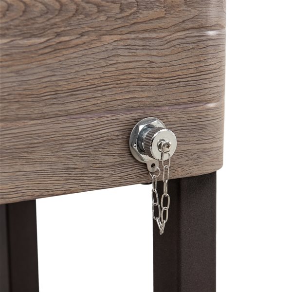 Sunjoy Aubury Brown Steel Outdoor Cooler Cart with Locking Wheels