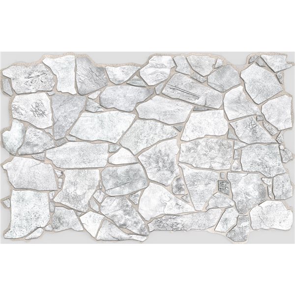 Dundee Deco Falkirk Renfrew White Faux Stone 3.2-ft x 2.1-ft PVC 3D Wall Panel - 10-Pack