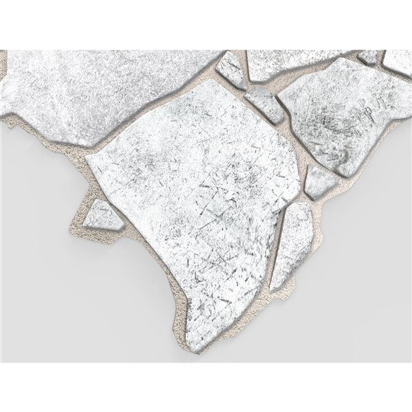 Dundee Deco Falkirk Renfrew White Faux Stone 3.2-ft x 2.1-ft PVC 3D Wall Panel - 10-Pack