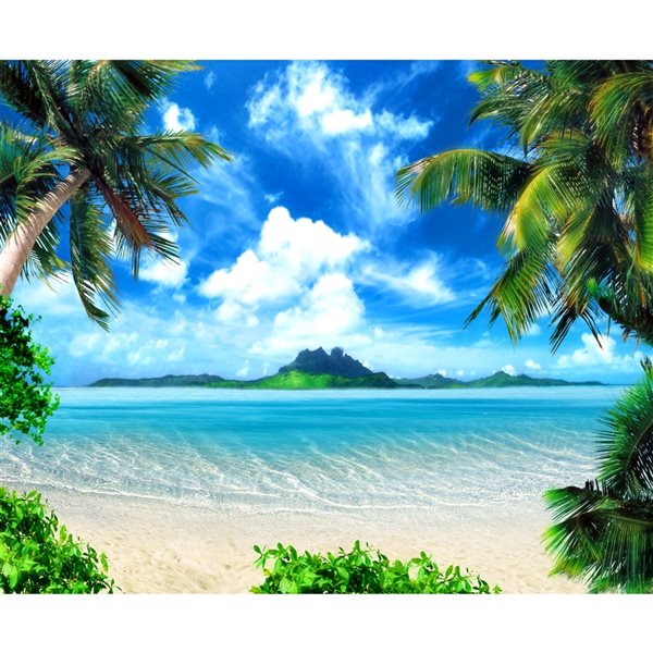 Dundee Deco 11-ft 10-in x 8-ft 10-in Strippable Washable Tropical Beach Mural
