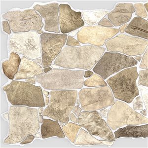 Dundee Deco Falkirk Renfrew Brown Faux Stone 3.2-ft x 2.1-ft PVC 3D Wall Panel