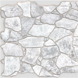 Dundee Deco Falkirk Renfrew White Faux Stone 3.2-ft x 2.1-ft PVC 3D Wall Panel