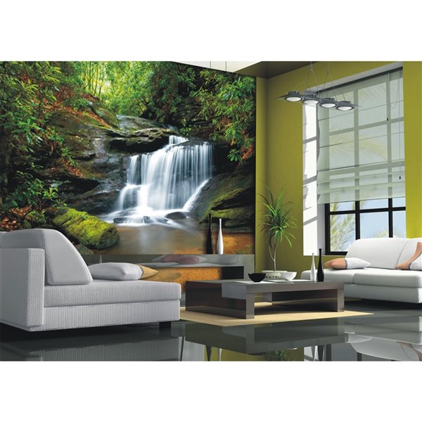 Dundee Deco 11-ft 10-in x 8-ft 10-in Strippable Washable Mountain Waterfall Mural