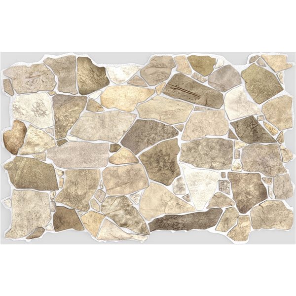 Dundee Deco Falkirk Renfrew Brown Faux Stone 3.2-ft x 2.1-ft PVC 3D Wall Panel - 5-Pack