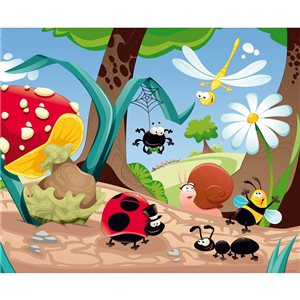 Dundee Deco 11-ft 10-in x 8-ft 10-in Strippable Washable Cartoon Forest Mural