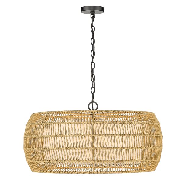 Golden Lighting Everly 6-Light Matte Black Rustic Chandelier