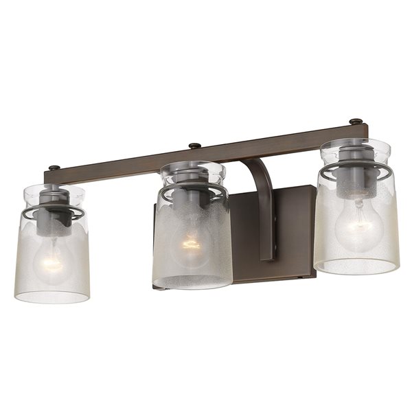 Golden Lighting Travers 3-Light Vanity Light in Rubbed Bronze